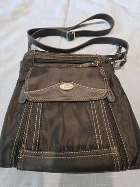 Black Crossbody Bag with Contrast Stitching